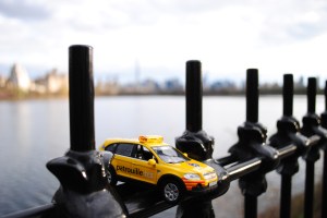 Chevy Captiva on the guardrail