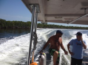 George & Sean, returning from Molasses Reef, Key Largo