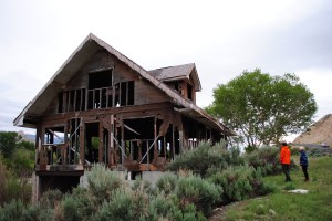 Burnt down house near Cody, Wyoming