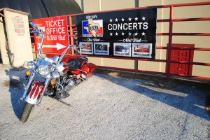 Harley Davidson in front of Billy Bob's Honky Tonk, The Sockyards, Fort Worth