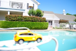 Chevy Captiva enjoying the sun next to the pool, Southfork Ranch, 3700 Hogge Drive, Parker
